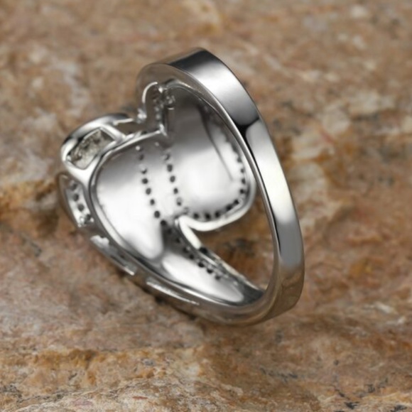 Silver tone Opal Rhinestone Ring - Picture 3 of 3